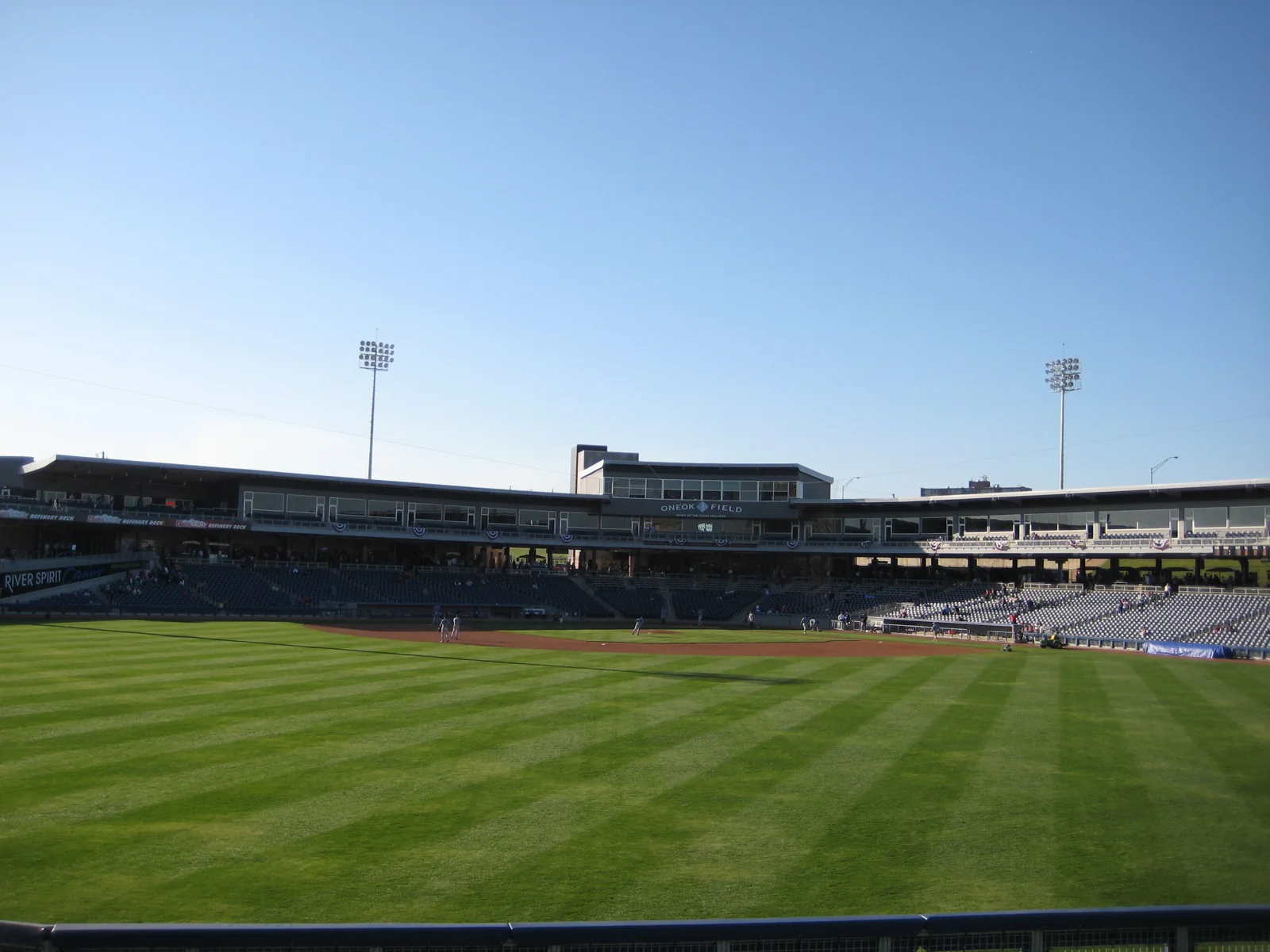 ONEOK Field baseball diamond and seating viewed from left-center field in 2010