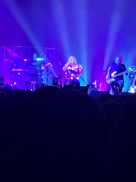 Stage lighting during a Weird Al Yankovic concert at Tulsa Theater in 2022